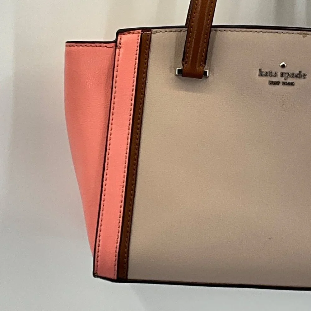 Kate Spade‎ New York Patterson Drive Colorblock Leather Handbag Peach/Tan/Brown